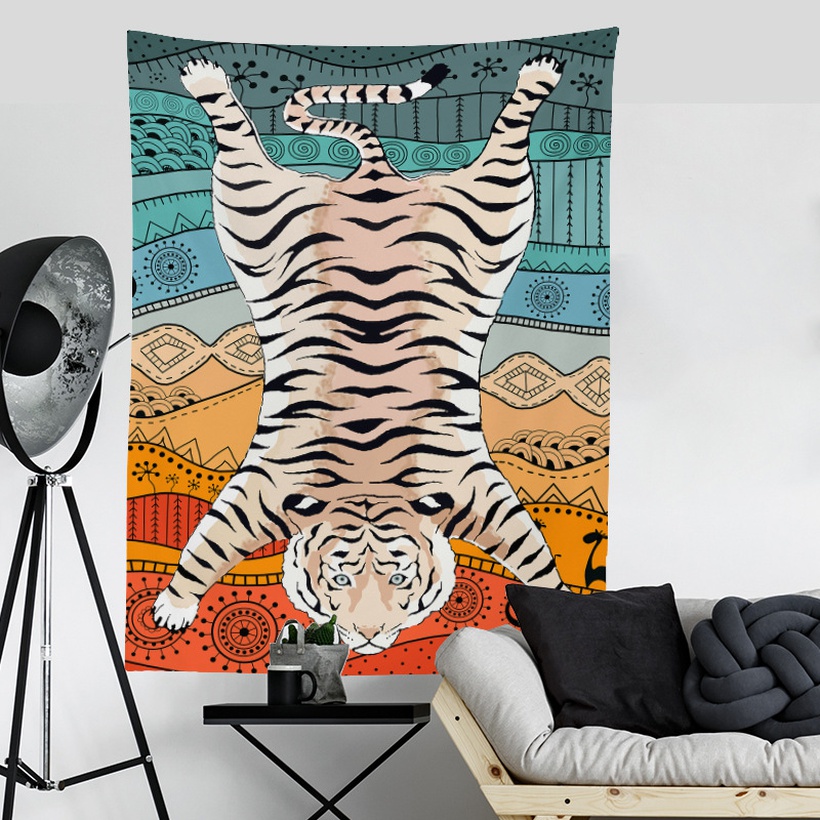 Jungle Tiger Nordic Hanging Cloth Bedside Background Cloth Tv Cover Cloth Bedroom Tapestry