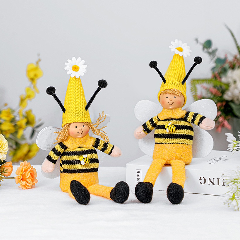 Cute Bee Festival Wings Longlegged Dwarf Doll Decoration