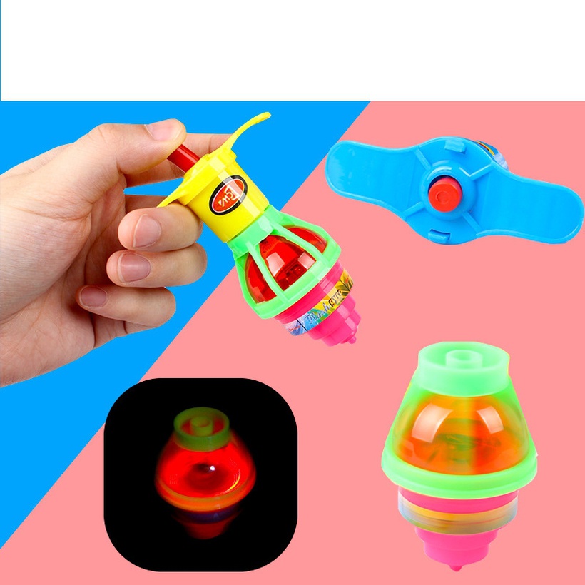 Creative Childrens Flash Luminous Spinning Top Winding Toy Colorful Toy