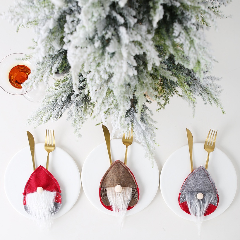New Santa Cutlery Set Nordic Eggshaped Faceless Baby C
