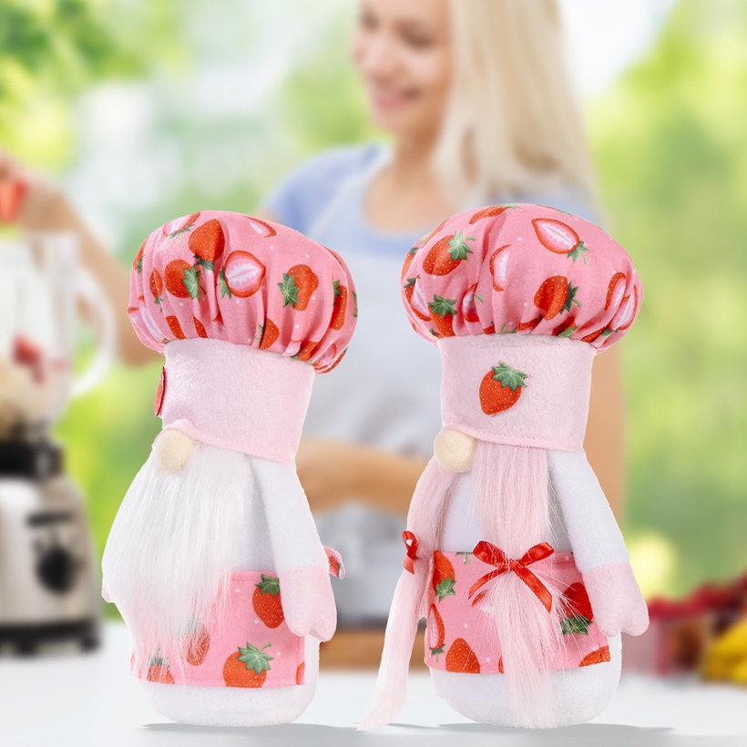 Strawberry Chef Hat Rudolph Decoration Doll