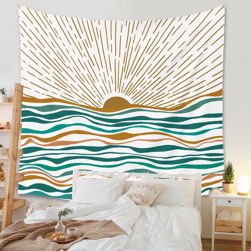 Bohemian Tapestry Room Decoration Wall Cloth Ocean Sunrise Printing
