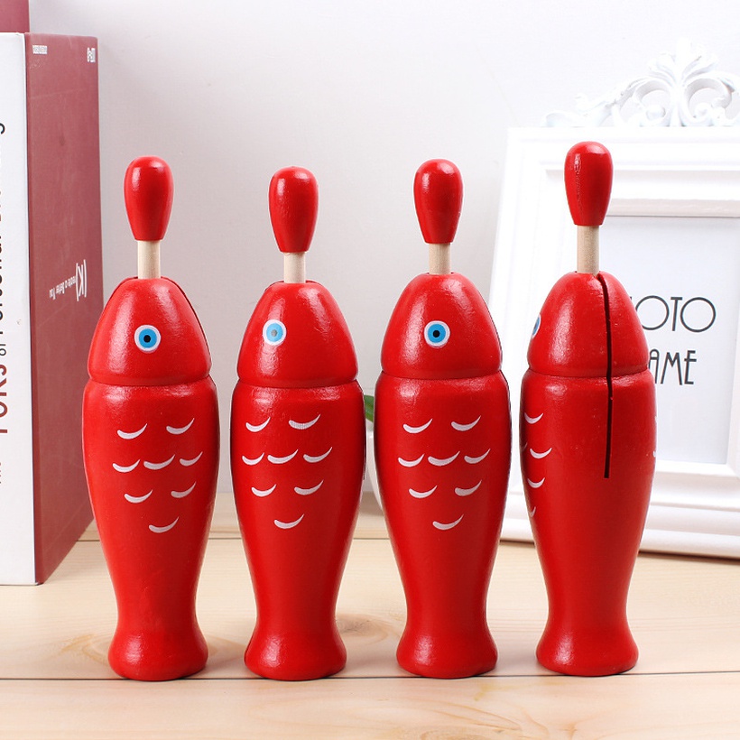 Simple Mahogany Fish Baby Percussion Toys