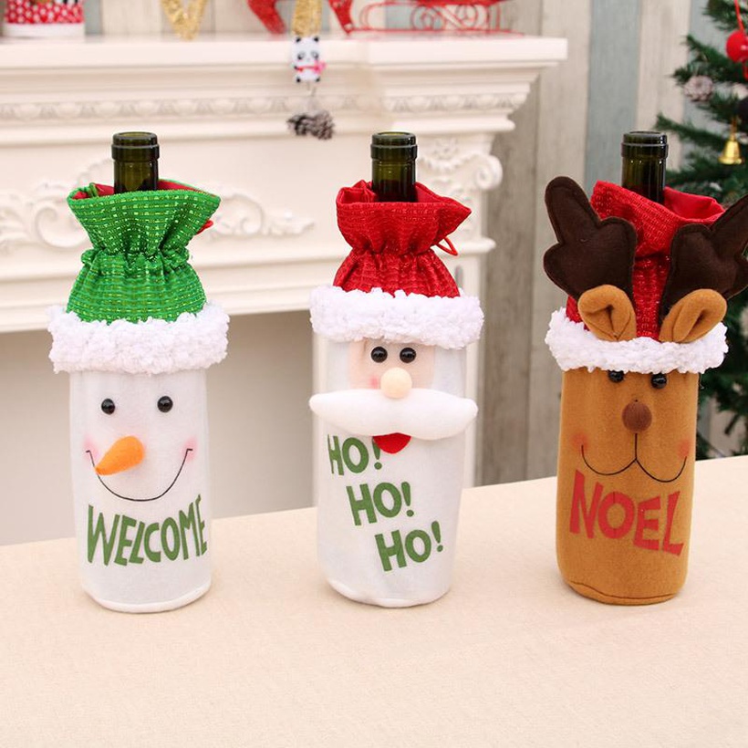 New Santa Wine Bottle Set Christmas Wine Bottle Decoration Christmas Wine Bottle Bag