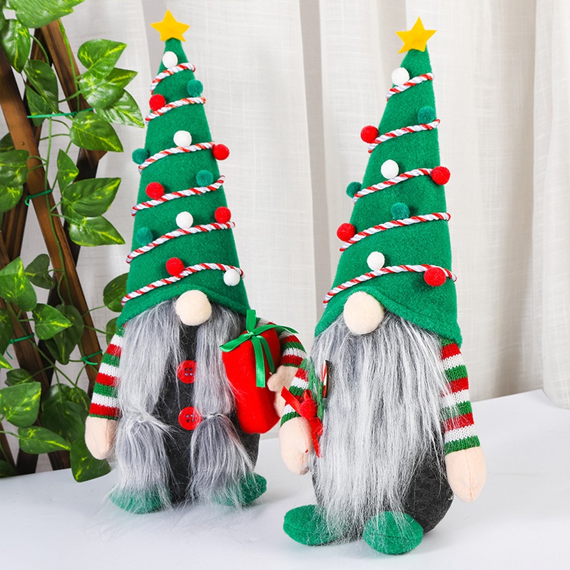 New Christmas Tree Faceless Doll Treeshaped Dwarf Forester Doll Decoration