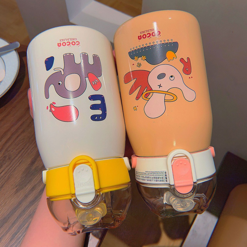 Cartoon Pattern With Straw Vacuum Cup