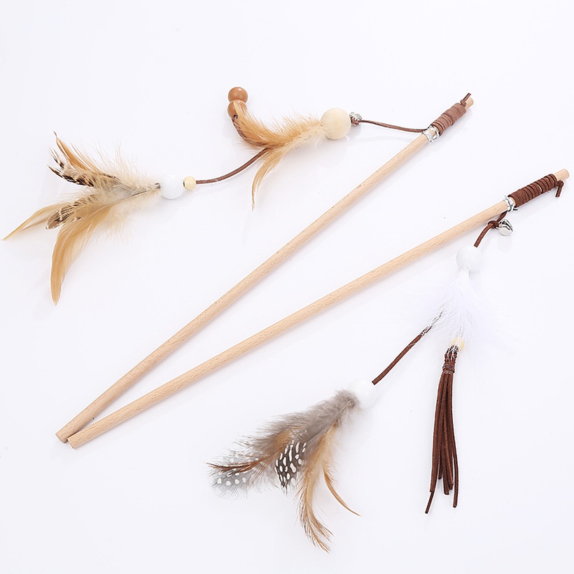 Pet Cat Toy New Indian Style Wooden Pole Funny Cat Stick Pet Supplies