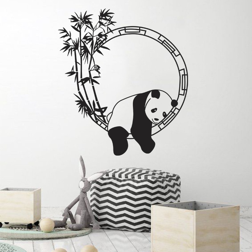 New Chinese Style Panda Porch Living Room Wall Stickers
