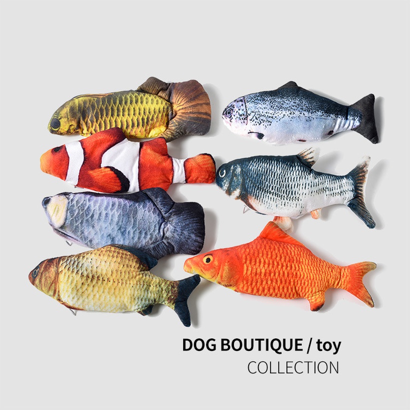 Cat Electric Fish Simulation Mint Charging Plush Fish Funny Cat Educational Pet Toy