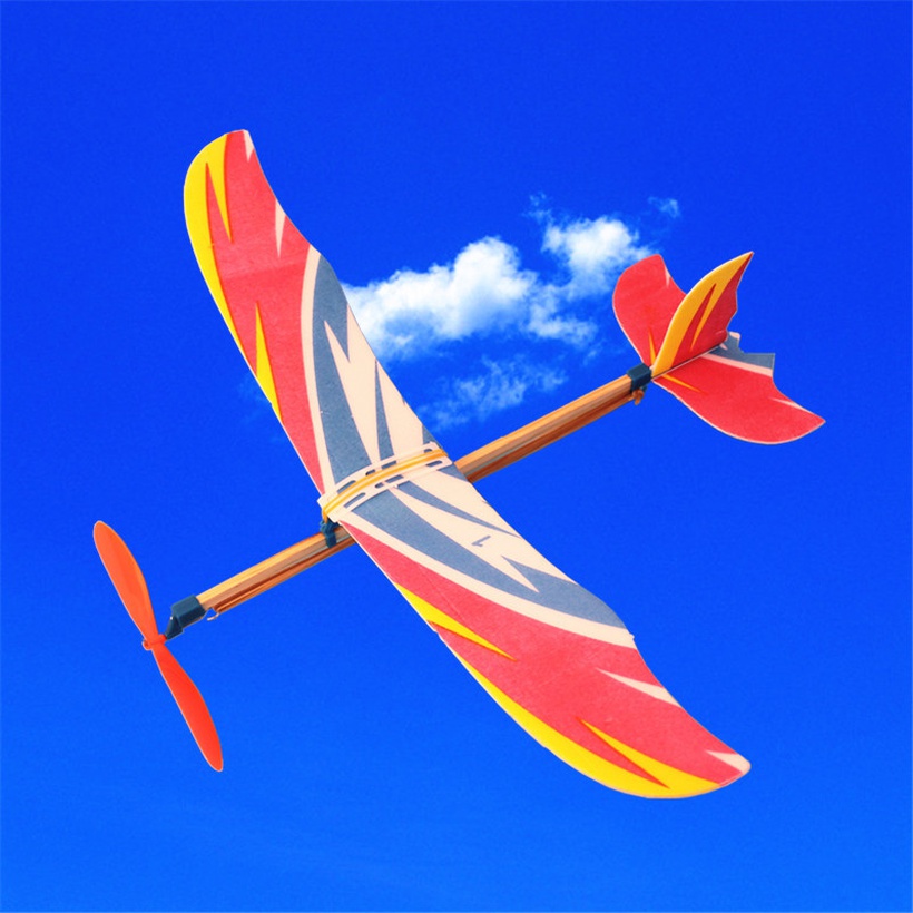 Mini Trumpet Thunderbird Airplane Rubber Band Hand Throwing Foam Glider Airplane Model Toy