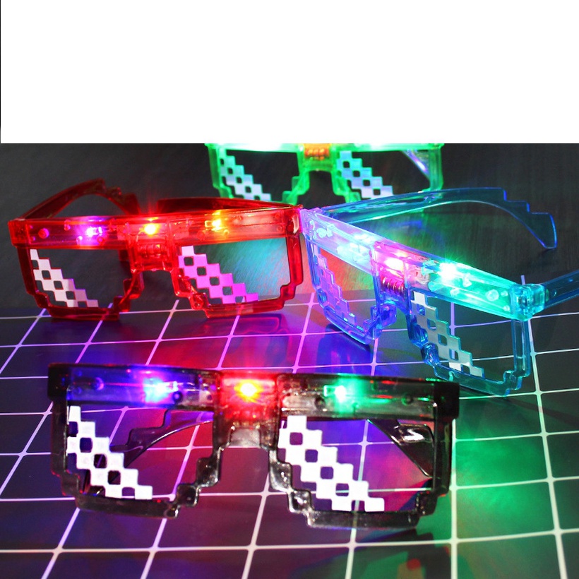 The New Mosaic Glasses Flashing Frame Luminous Personality Pixel Mirror