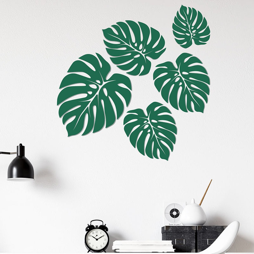 Handpainted Tropical Leaf Home Living Room Bedroom Study Selfadhesive Wall Stickers