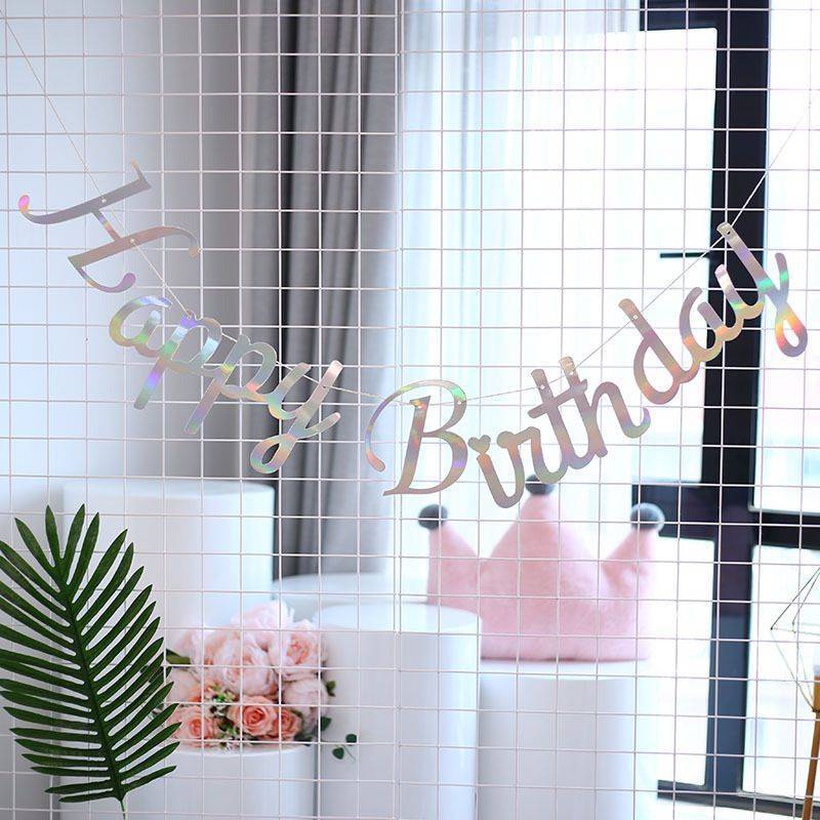 Fashion Bronzing Hanging Flag Happy Birthday Letter Banner