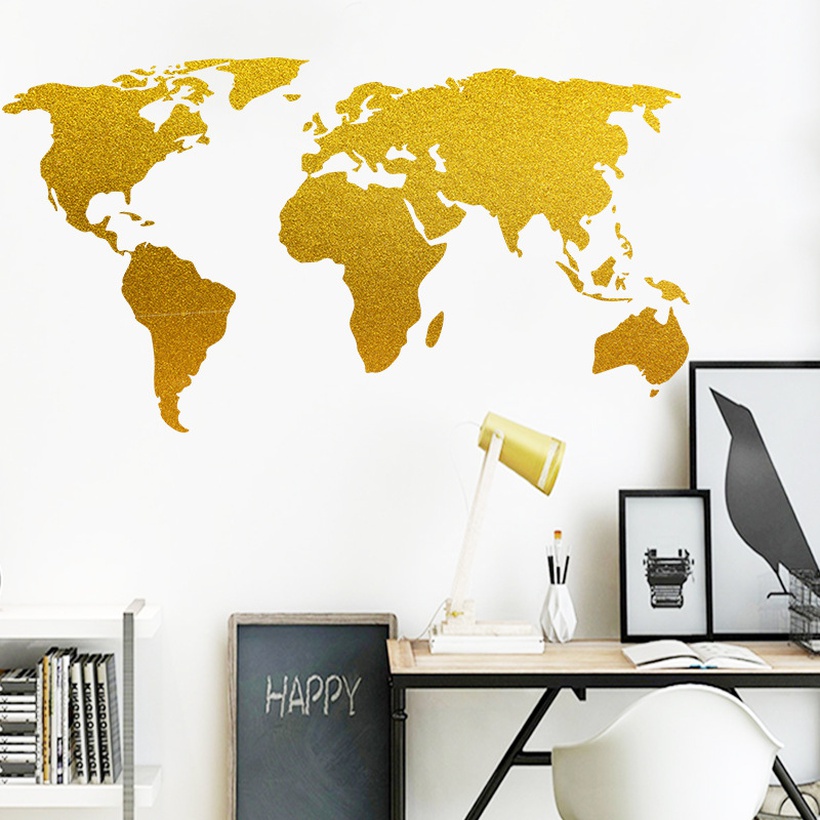 New Creative Seven Continents Simple Wall Stickers
