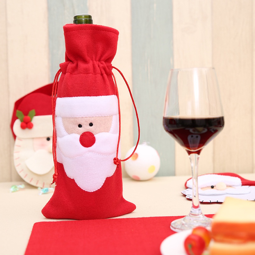 Christmas Santa Claus Red Wine Bottle Bag