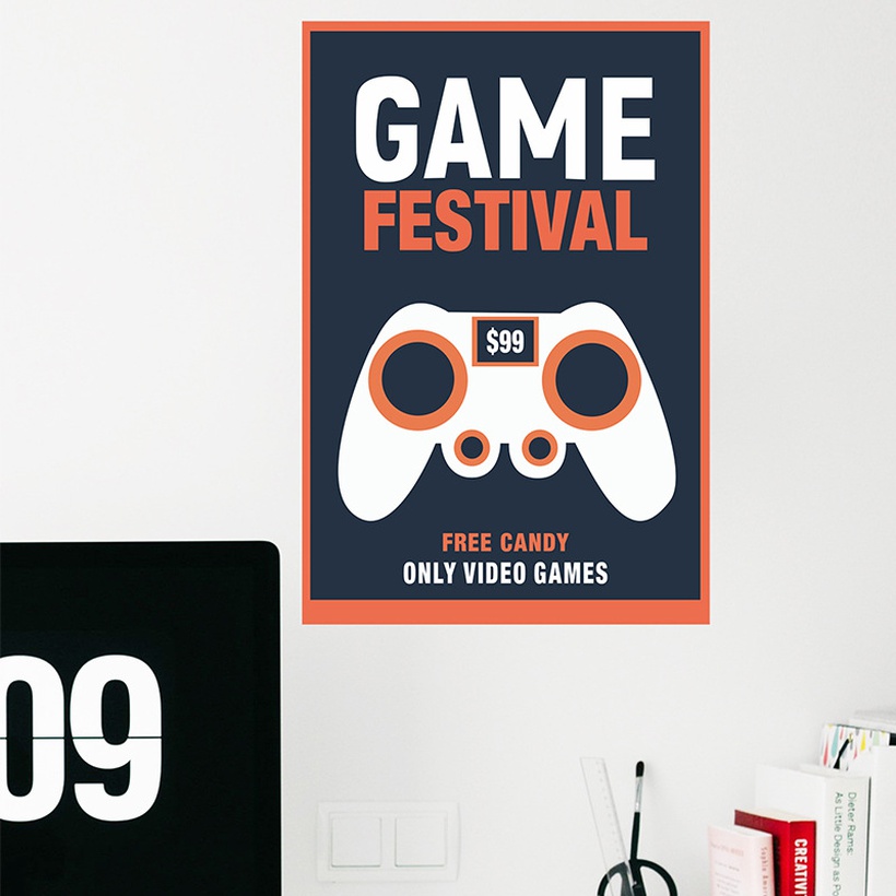 Fashion Game Handle Bedroom Porch Landscaping Wall Stickers