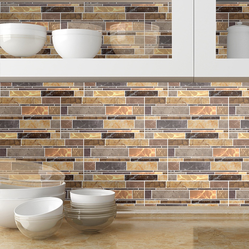 Simple Striped Tile Renovation Dormitory Dining Room Wall Stickers