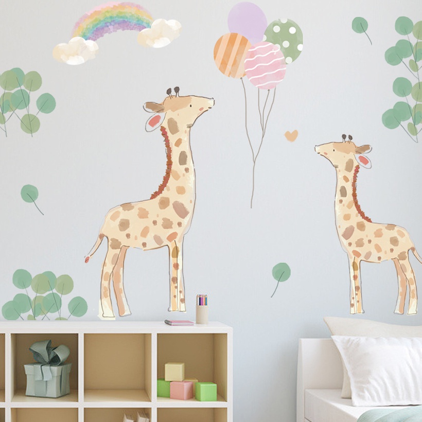 New Creative Handpainted Cartoon Giraffe Wall Stickers