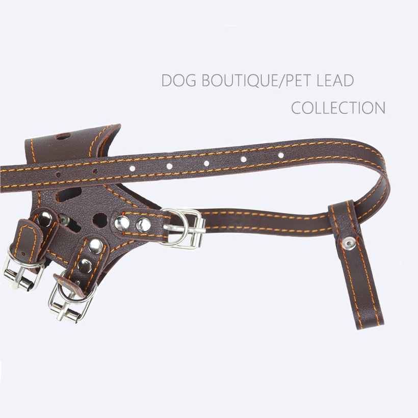 Dog Mouth Cover Pu Leather Dog Mask Antibite Antibarking Cover