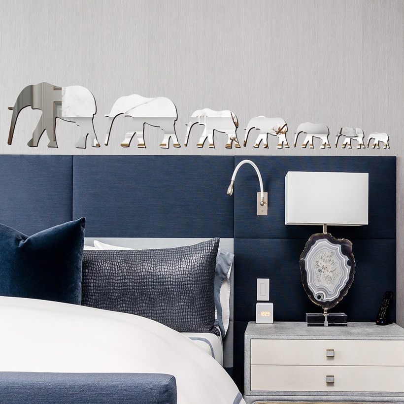 New Acrylic Mirror Elephant Creative Stickers