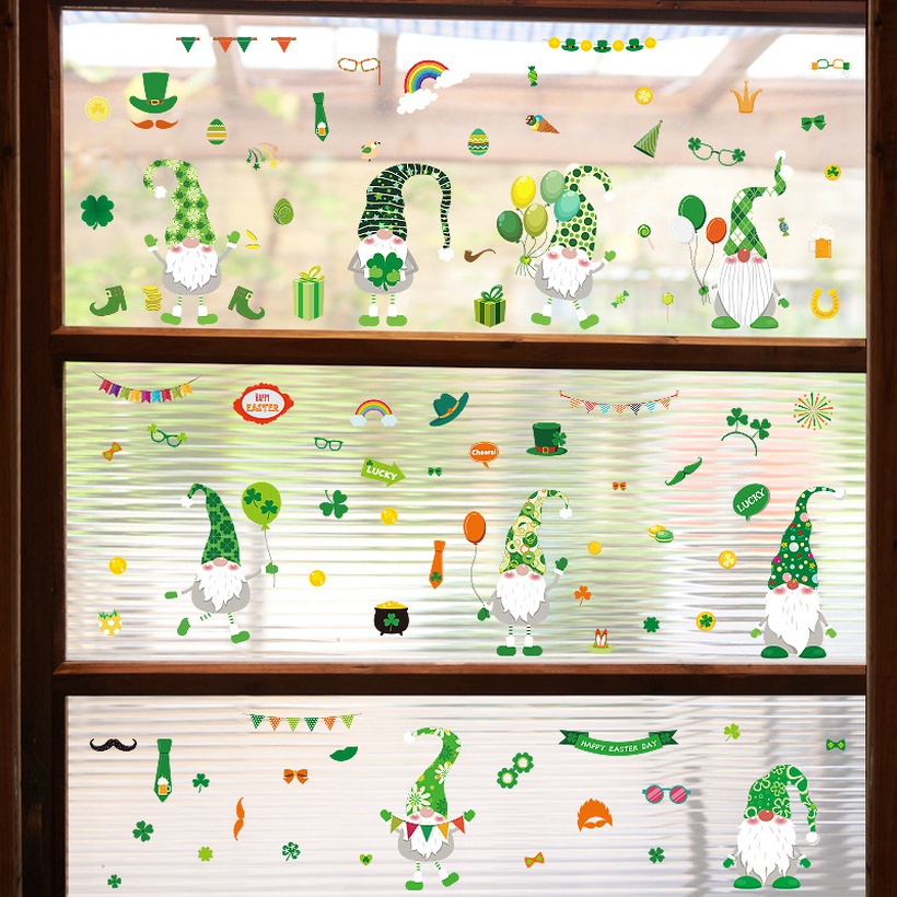 Cartoon Festival Bunny Egg Glass Window Decoration Electrostatic Wall Sticker