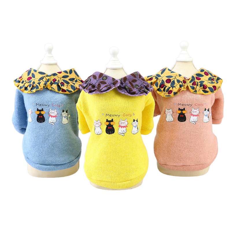 Pet Clothing Autumn And Winter Knitted Thick Warm Dog Sweater Casual Solid Color Clothing