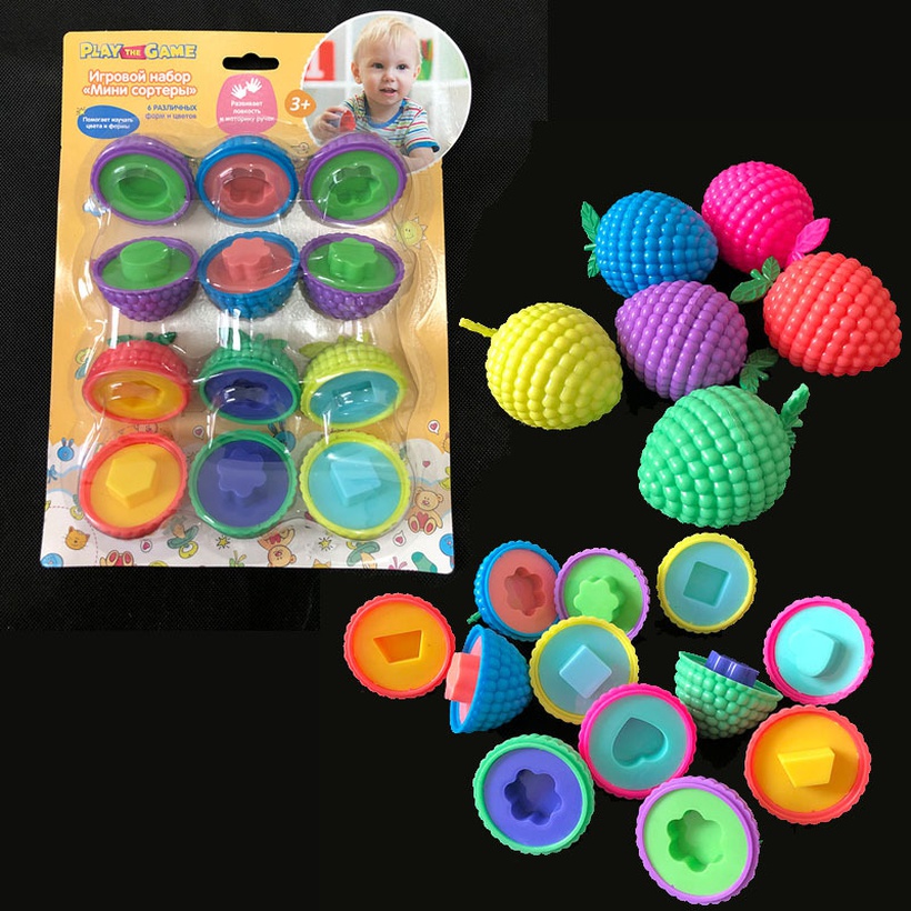 Simulation Egg Color Geometry Assembled Baby Toys