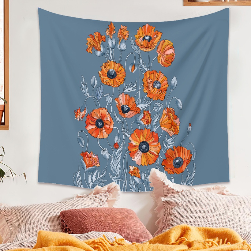 Vintage Tapestry Background Art Flower Painting Hanging Cloth