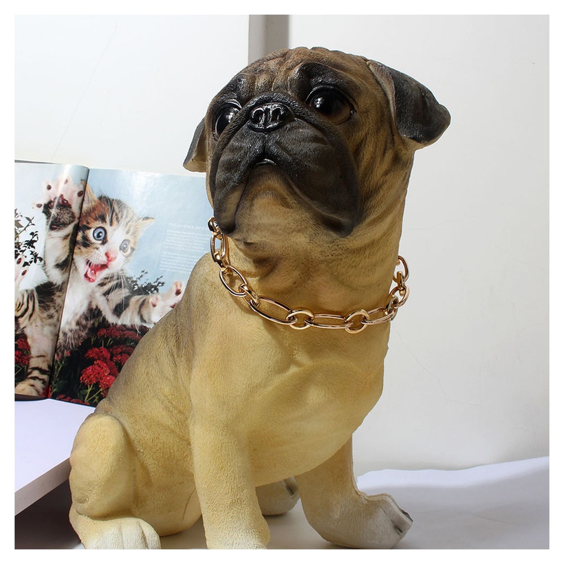 Pet Accessories Bullfighting Starling Golden Necklace Pet Geometric Chain Collar Accessories