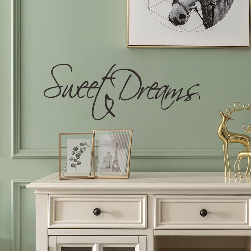 Simple English Slogan Sweet Dreams Bedroom Wall Stickers