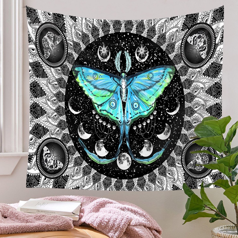 Bohemian Style Color Butterfly Plants Pattern Room Decoration Tapestry