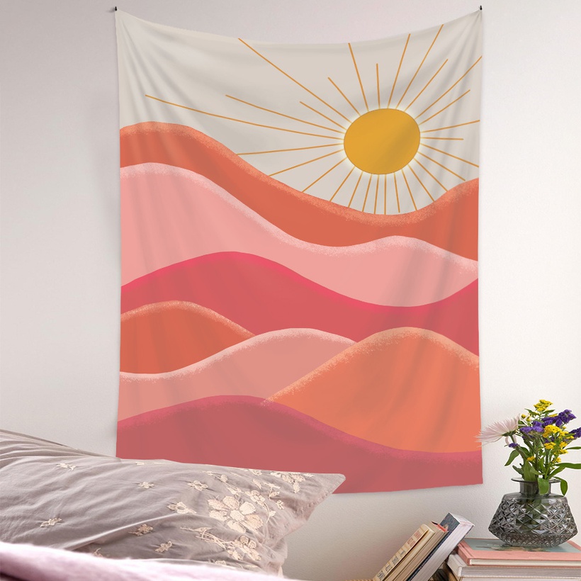 Tapestry Bohemian Upholstery Cloth Background Hanging Cloth Mountain Range Tapestry Custom Tapestry