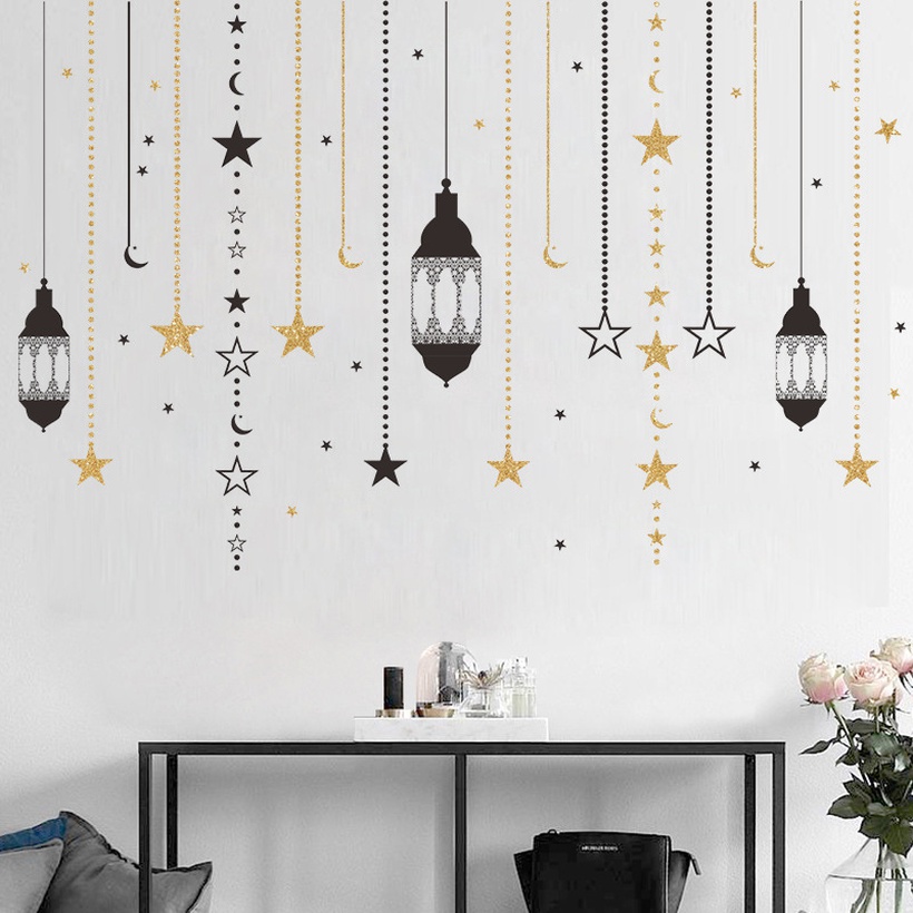 Moon Chandelier Star Bedroom Entrance Wall Sticker