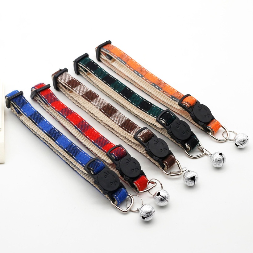 Pet Lattice Bell Collar Safety Buckle Adjustable Cat Collar Collar