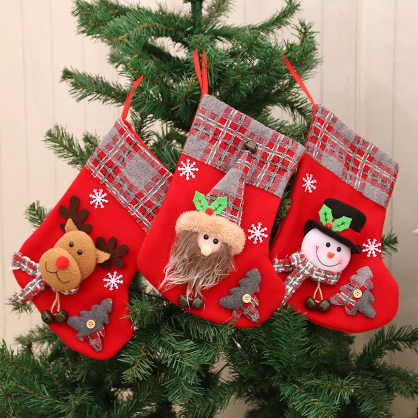 New Medium Threedimensional Christmas Socks Gift Bag
