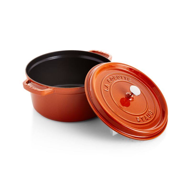 Staub Cast Iron 7 Quart Round Cocotte Burnt Orange onyyou