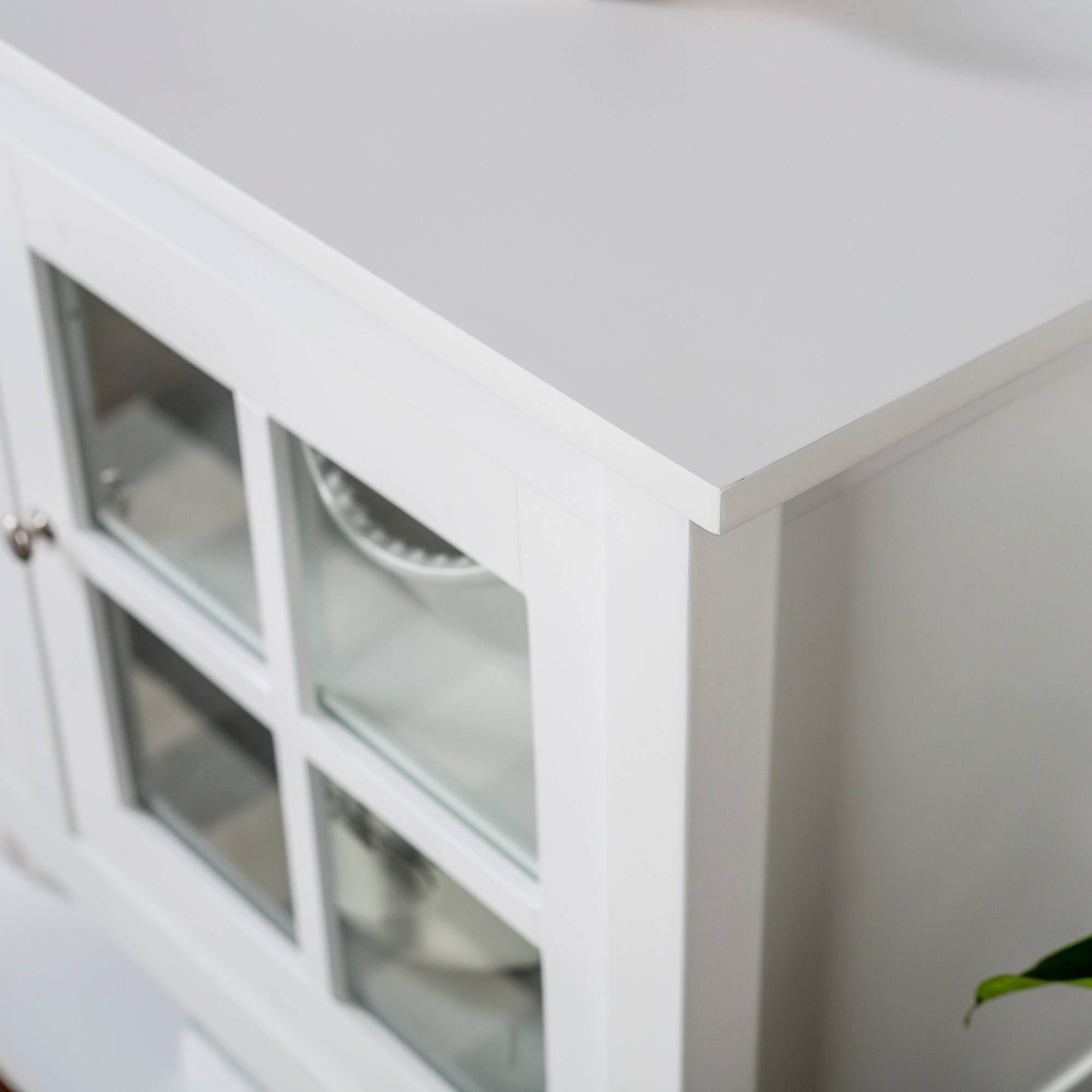 52 Wood Console Table Buffet TV Stand White Saracina Home onyyou