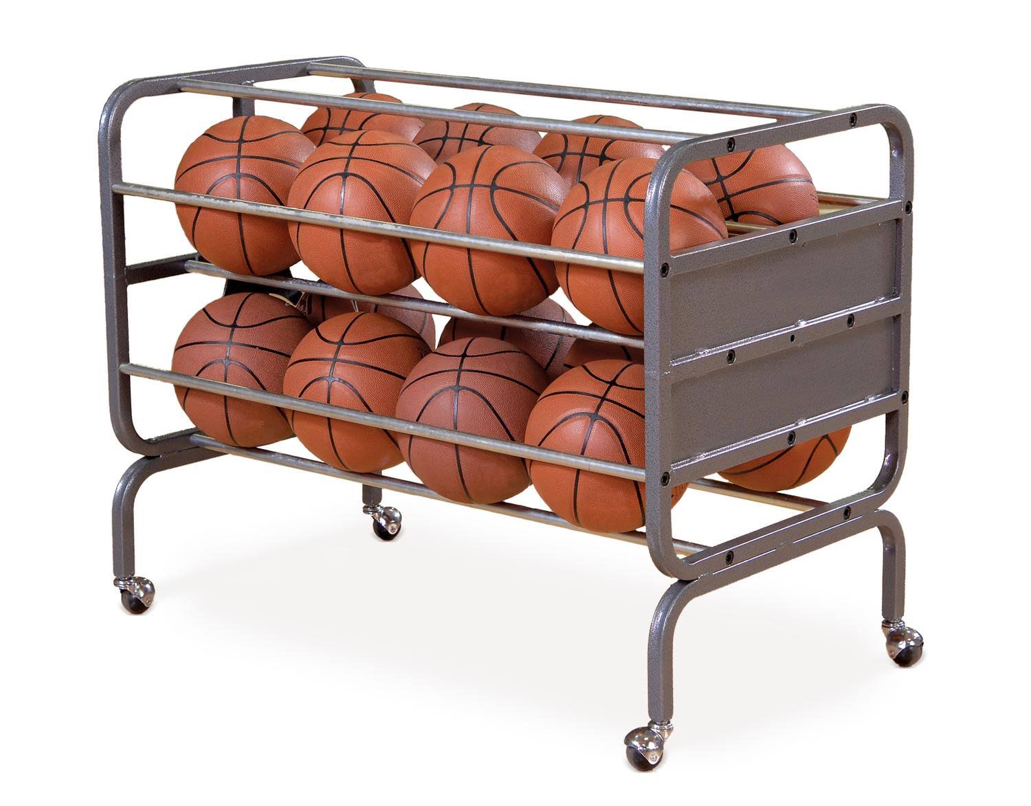 Bison Lockable Basketball Storage Carts White 16Ball Cart onyyou