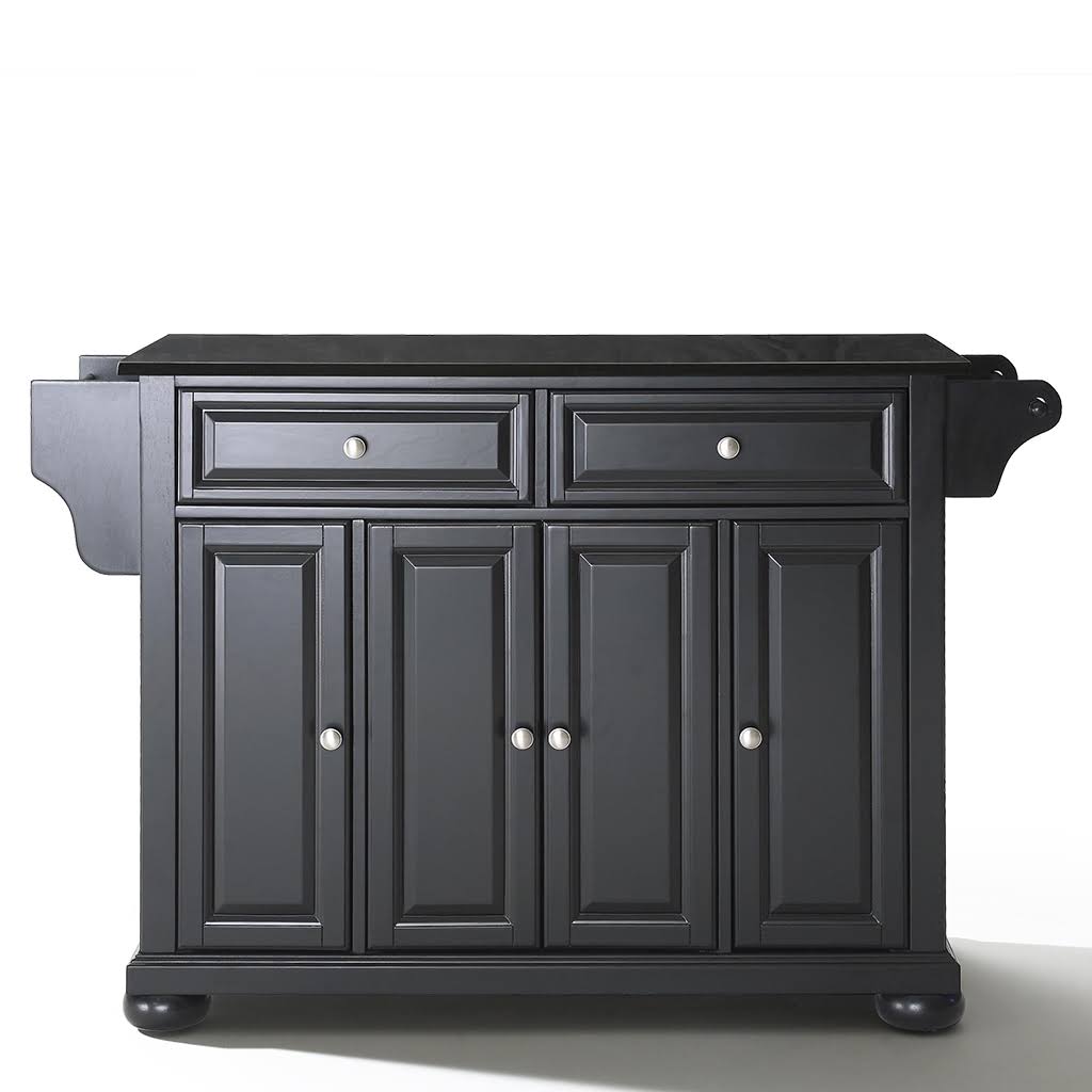 Crosley Alexandria Solid Black Granite Top Kitchen Island Black onyyou