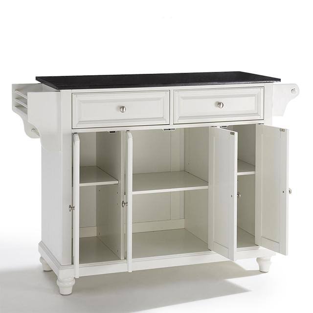 Crosley Alexandria Solid Black Granite Top Kitchen Island Black onyyou