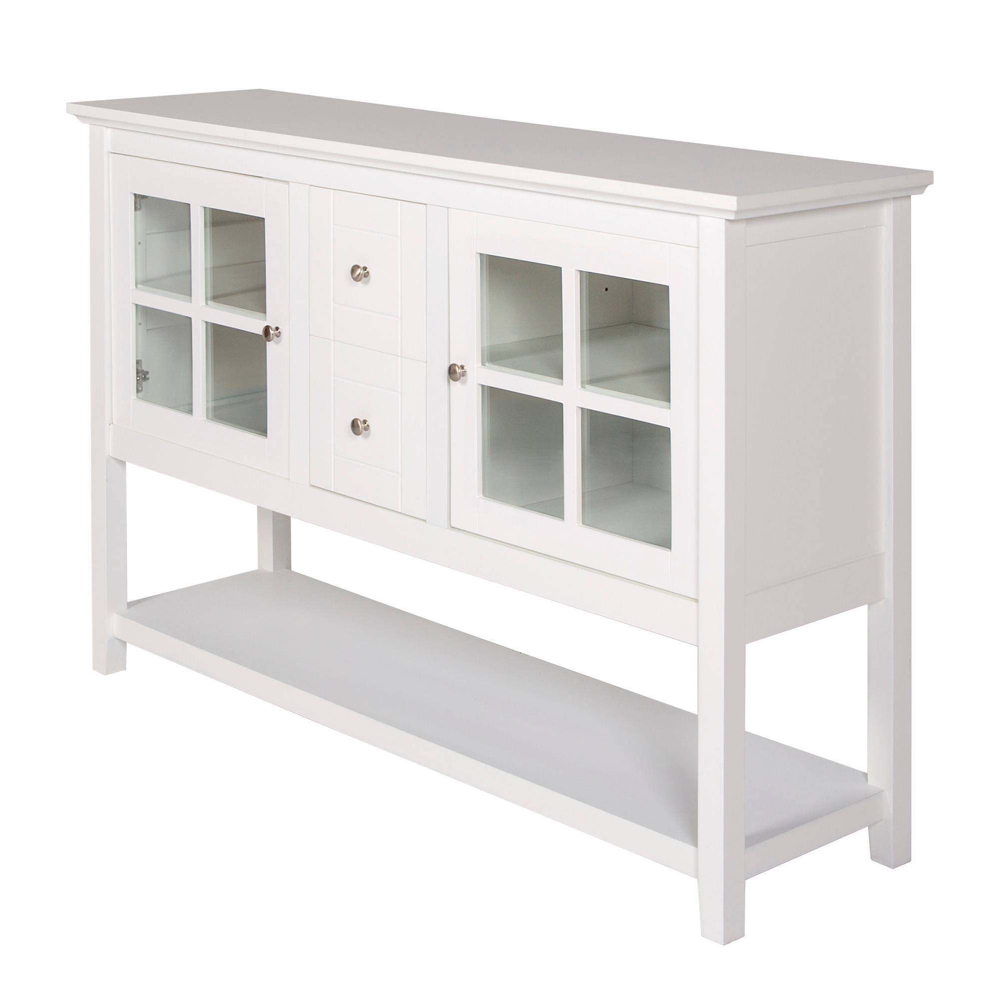 52 Wood Console Table Buffet TV Stand White Saracina Home onyyou