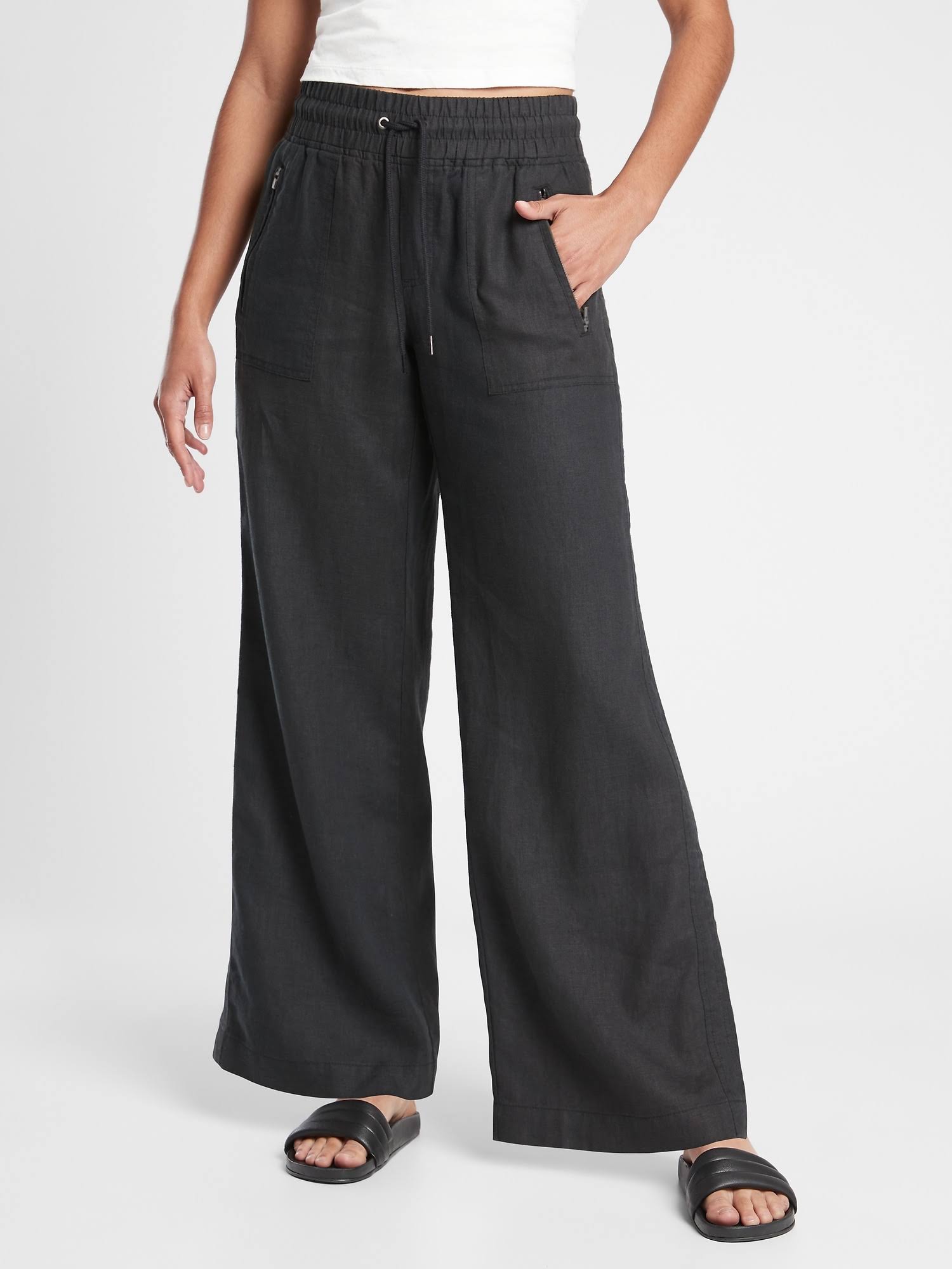 Athleta Women\u0026s Cabo Linen Wide Leg 
