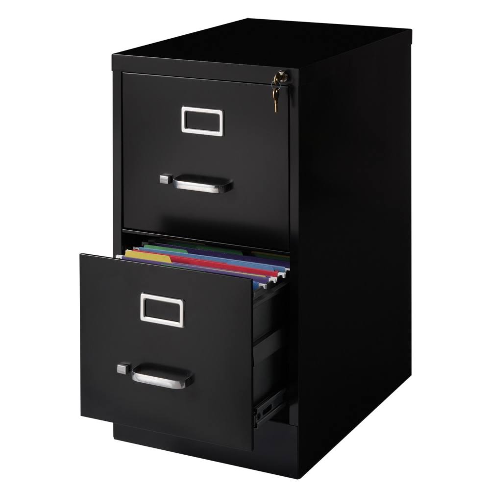 Realspace 22x22D 2Drawer Vertical File Black HXF004