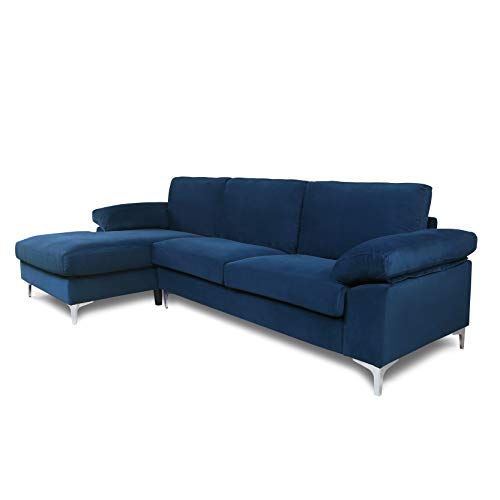 Artiron Left Facing Sectional Sofa for Living Room Modern Large Velvet