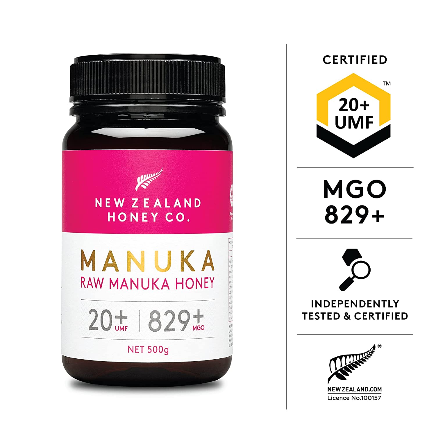 New Zealand Honey Co. Raw Manuka Honey UMF 20+ MGO 829+, UMF