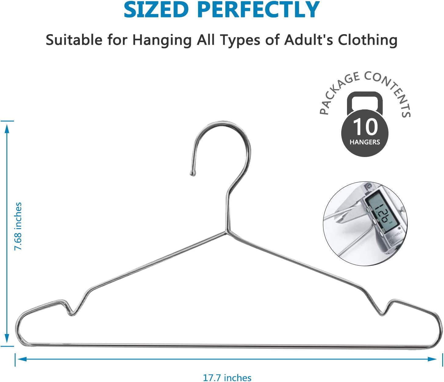 Fayleeko Wire Hangers 50 Pack Coat Hangers Strong Heavy Duty Stainless