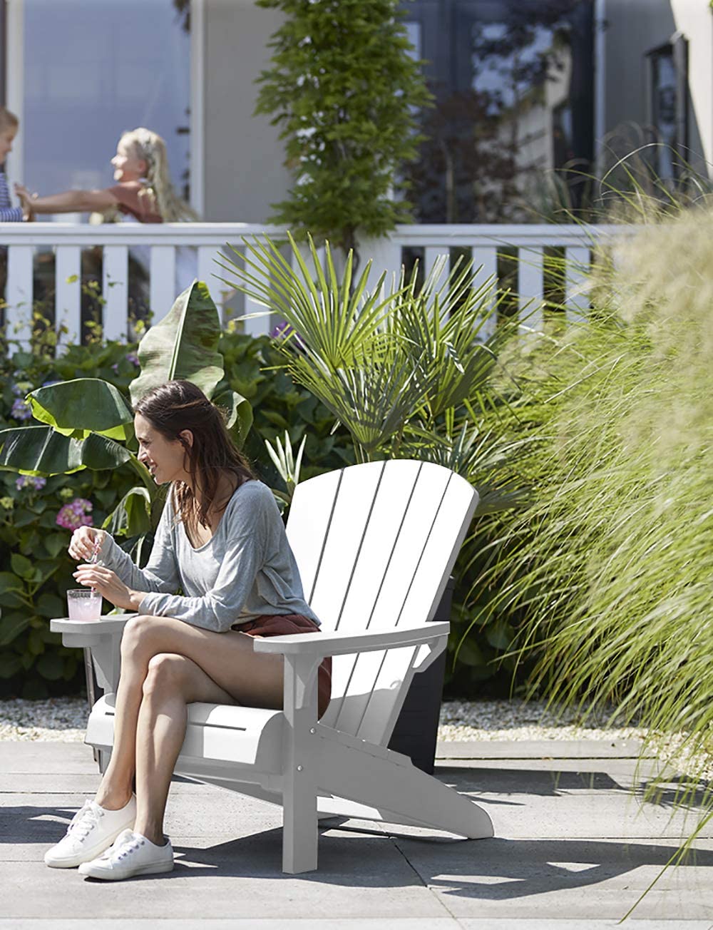 Keter Adirondack Chair Seating, White The Tea Scape