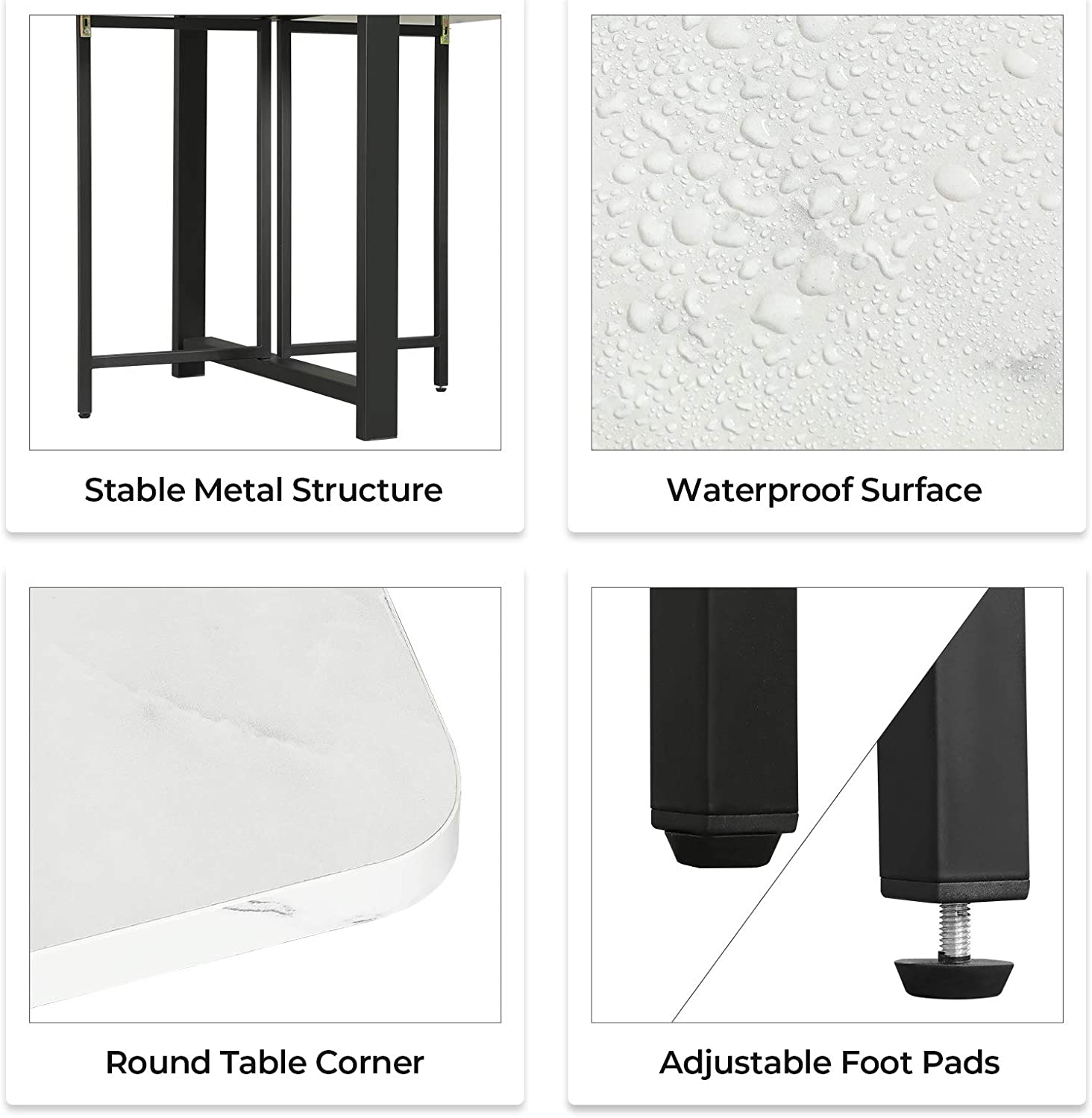 Tiptiper Folding Dining Table, Drop Leaf Table for Small Space, Folding