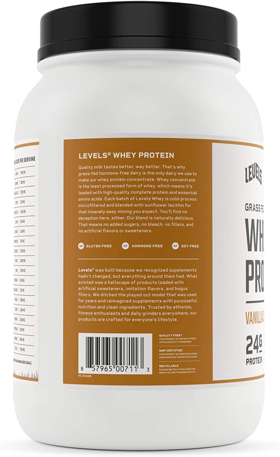 Levels Grass Fed 100 Whey Protein, No GMOs, Cold Brew, 5LB The Tea Scape