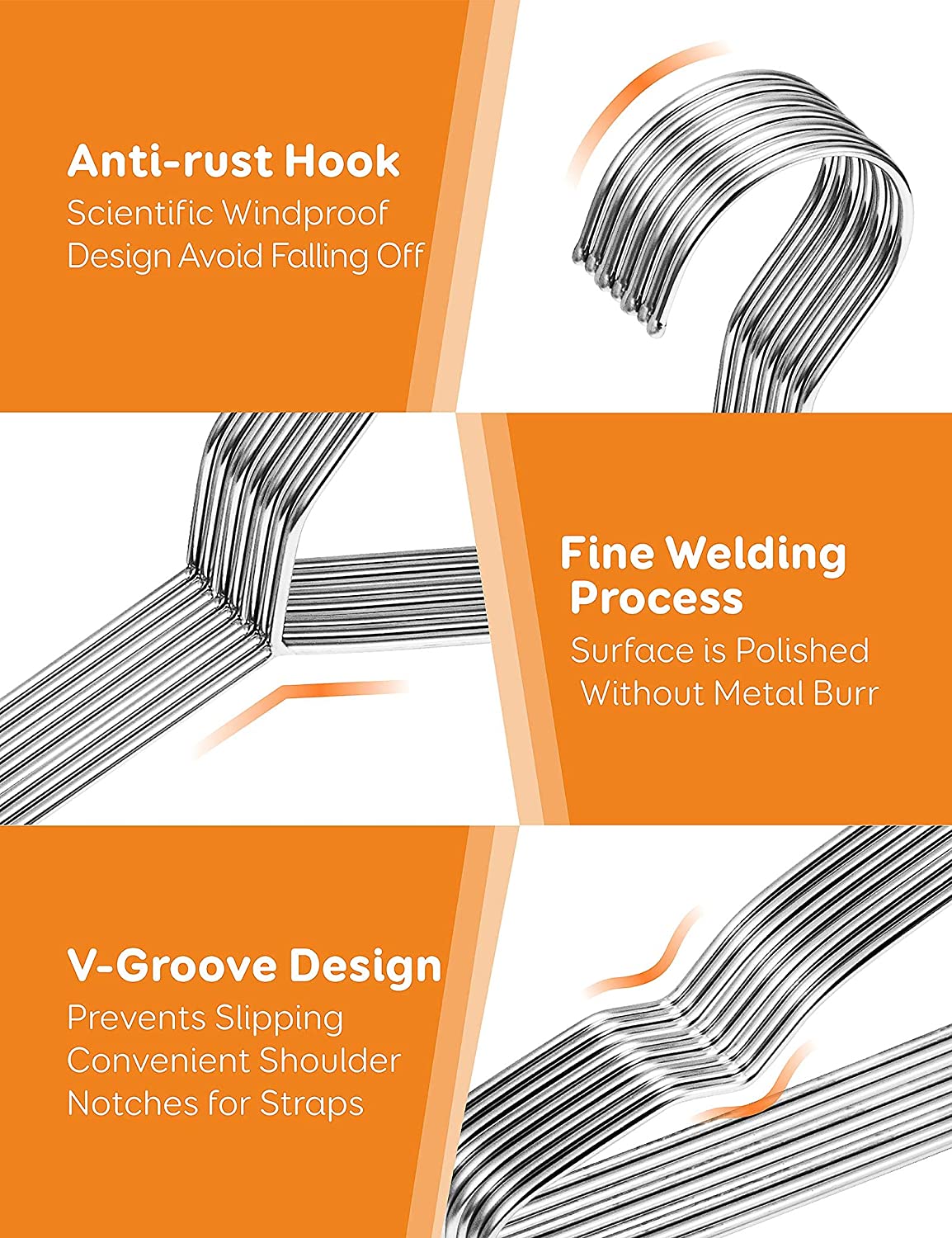 Fayleeko Wire Hangers 50 Pack Coat Hangers Strong Heavy Duty Stainless